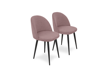 Комплект из 2-х  мягких стульев для кухни Лайт розовый черные ножки в Кемерово