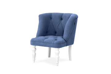 Мягкое кресло Бриджит синий ножки белые в Кемерово