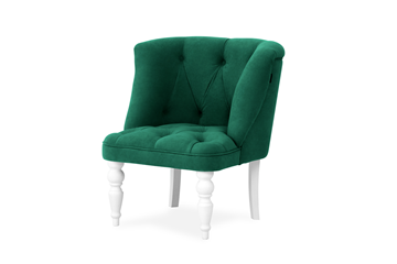 Мягкое кресло Бриджит зеленый ножки белые в Кемерово