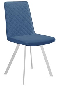 Обеденный стул 202, микровелюр B8 blue, ножки белые в Кемерово - предосмотр
