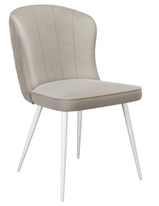 Обеденный стул 209, микровелюр B03 beige, ножки белые в Кемерово - предосмотр