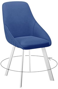 Мягкий стул 246 Поворотный, Микровелюр Z20 Синий / опоры белые в Кемерово