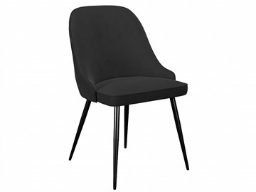 Обеденный стул 256, микровелюр К21 черный, ножки черные в Кемерово