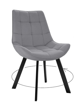 Мягкий стул 263 Поворотный, Микровелюр B22 Grey / опоры черные в Новокузнецке - изображение