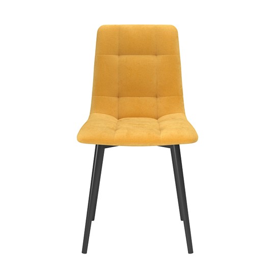 Обеденный стул Белла, велюр тенерифе куркума/Цвет металл черный в Кемерово - изображение 1