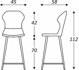 Кухонный стул Марио барный(Изумрудный Т189/ноги черные) в Кемерово - предосмотр 2