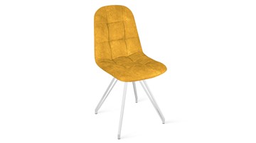 Обеденный стул Райс К4 (Белый матовый/Микровелюр Wellmart Yellow) в Кемерово