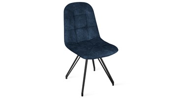 Обеденный стул Райс К4 (Черный муар/Микровелюр Wellmart Blue) в Кемерово
