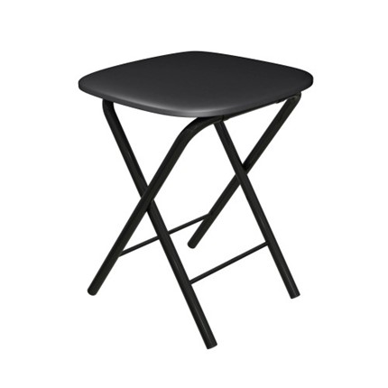 Табурет кухонный Складной СРП-013КВ (квадратное сиденье) Эмаль, черный в Кемерово - изображение