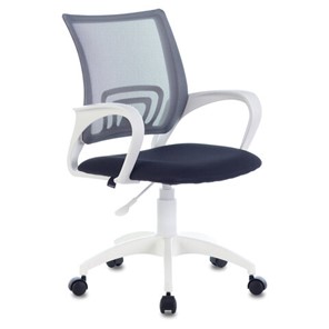 Офисное кресло Brabix Fly MG-396W (с подлокотниками, пластик белый, сетка, темно-серое) 532400 в Кемерово