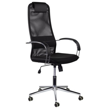 Офисное кресло Brabix Premium Pilot EX-610 CH (хром, ткань-сетка, черное) 532417 в Кемерово - изображение