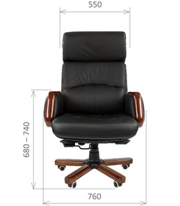 Компьютерное кресло CHAIRMAN 417 кожа черная в Кемерово - предосмотр 1