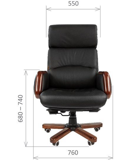 Компьютерное кресло CHAIRMAN 417 кожа черная в Кемерово - изображение 1