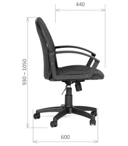 Офисное кресло CHAIRMAN 681 Ткань C-3 черное в Кемерово - предосмотр 2