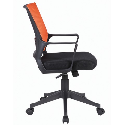 Кресло офисное Brabix Balance MG-320 (с подлокотниками, комбинированное черное/оранжевое) 531832 в Кемерово - изображение 1