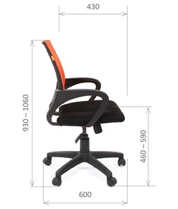 Кресло офисное CHAIRMAN 696 black Сетчатый акрил DW66 оранжевый в Кемерово - предосмотр 2