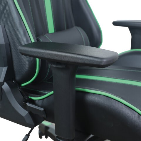 Кресло офисное Brabix GT Carbon GM-120 (две подушки, экокожа, черное/зеленое) 531929 в Кемерово - изображение 9