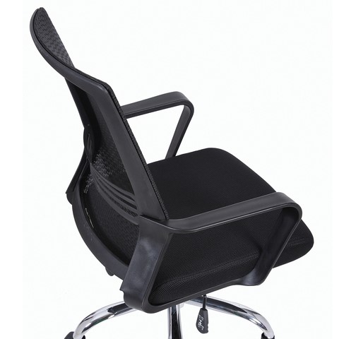 Кресло Brabix Daily MG-317 (с подлокотниками, хром, черное) 531833 в Кемерово - изображение 7