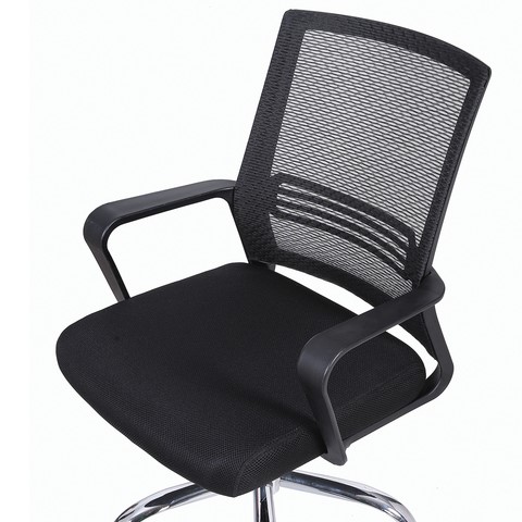 Кресло Brabix Daily MG-317 (с подлокотниками, хром, черное) 531833 в Кемерово - изображение 5