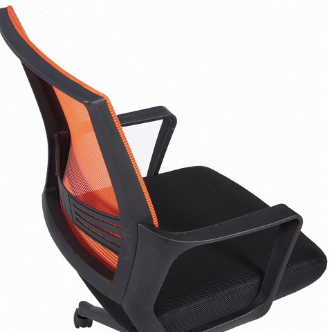 Кресло офисное Brabix Balance MG-320 (с подлокотниками, комбинированное черное/оранжевое) 531832 в Кемерово - изображение 7
