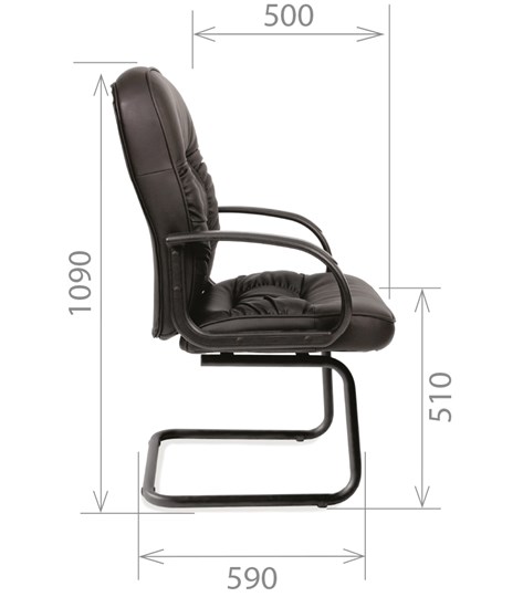 Офисное кресло CHAIRMAN 416V экокожа черная в Кемерово - изображение 2