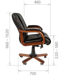 Кресло компьютерное CHAIRMAN 653M кожа черная в Кемерово - предосмотр 2