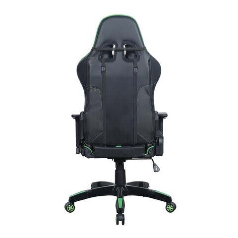 Кресло офисное Brabix GT Carbon GM-120 (две подушки, экокожа, черное/зеленое) 531929 в Кемерово - изображение 3