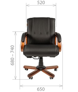 Кресло компьютерное CHAIRMAN 653M кожа черная в Кемерово - предосмотр 1