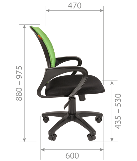 Офисное кресло CHAIRMAN 696 black Сетчатый акрил DW62 черный в Кемерово - изображение 4