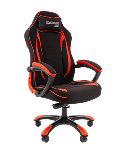 Кресло игровое CHAIRMAN GAME 28 Полиэстер комбинированная ткань красный/черный в Кемерово