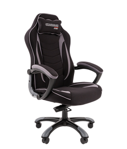 Кресло игровое CHAIRMAN GAME 28 Полиэстер комбинированная ткань серый/черный в Кемерово