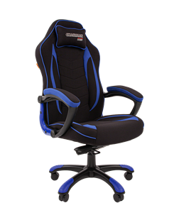 Кресло игровое CHAIRMAN GAME 28 Полиэстер комбинированная ткань синий/черный в Кемерово