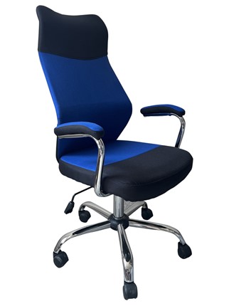 Кресло офисное C168 черный/синий в Кемерово - изображение