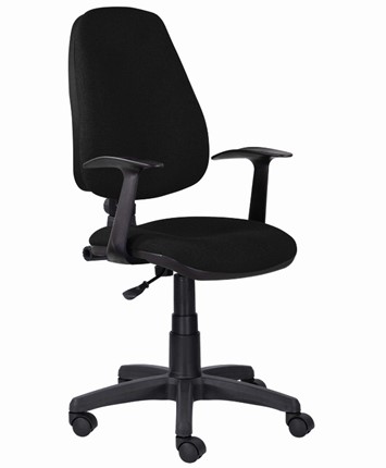 Кресло в офис Brabix Comfort MG-321, регулируемая эргономичная спинка, ткань, черное в Кемерово - изображение