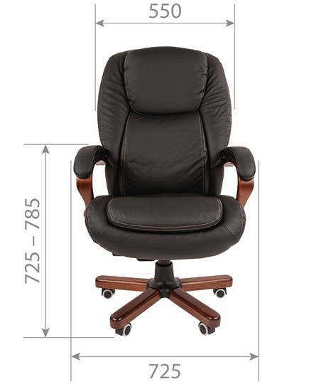Кресло компьютерное CHAIRMAN 408 кожа черная в Кемерово - изображение 1