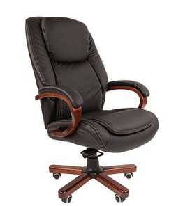 Кресло компьютерное CHAIRMAN 408 кожа черная в Кемерово - предосмотр