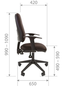 Офисное кресло CHAIRMAN 661 Ткань стандарт 15-13 серая в Кемерово - предосмотр 4