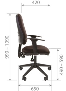 Кресло компьютерное CHAIRMAN 661 Ткань стандарт 15-21 черная в Кемерово - предосмотр 4