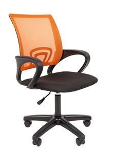 Кресло компьютерное CHAIRMAN 696 black LT, оранжевый в Кемерово