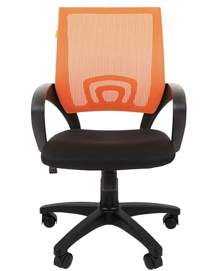 Кресло офисное CHAIRMAN 696 black Сетчатый акрил DW66 оранжевый в Кемерово - изображение 4