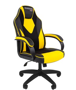 Кресло компьютерное CHAIRMAN GAME 17, цвет черный /желтый в Кемерово