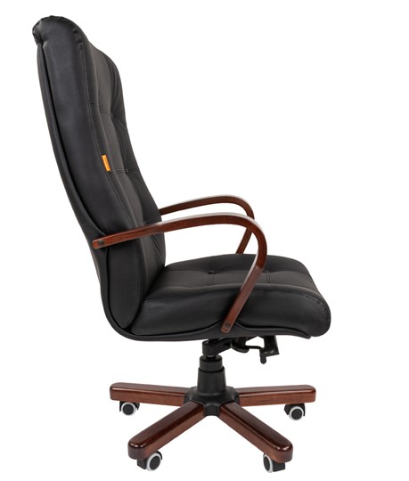 Кресло компьютерное CHAIRMAN 424 WD Кожа черная в Кемерово - изображение 3