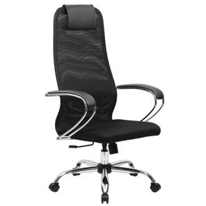 Офисный стул BRABIX PREMIUM "Ultimate EX-800" хром, плотная двойная сетка Х2, черное, 532911 в Кемерово