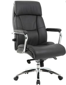 Компьютерное кресло из натуральной кожи BRABIX PREMIUM "Phaeton EX-502", хром, черное, 530882 в Кемерово