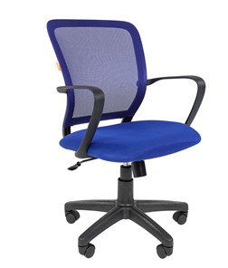 Кресло CHAIRMAN 698 black TW-05, ткань, цвет синий в Кемерово