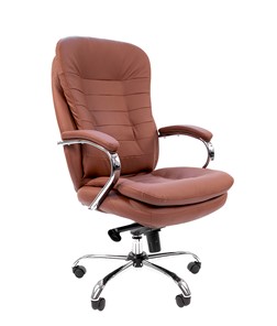 Кресло CHAIRMAN 795 кожа, цвет коричневый в Кемерово - предосмотр