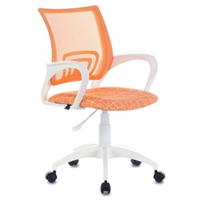 Офисное кресло Brabix Fly MG-396W (с подлокотниками, пластик белый, сетка, оранжевое с рисунком "Giraffe") 532402 в Кемерово