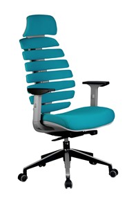 Компьютерное кресло Riva Chair SHARK (Лазурный/серый) в Кемерово - предосмотр