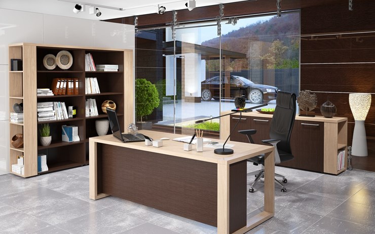 Кабинет руководителя ALTO с высоким шкафом для одежды, низким для документов и журнальным столиком в Кемерово - изображение 3