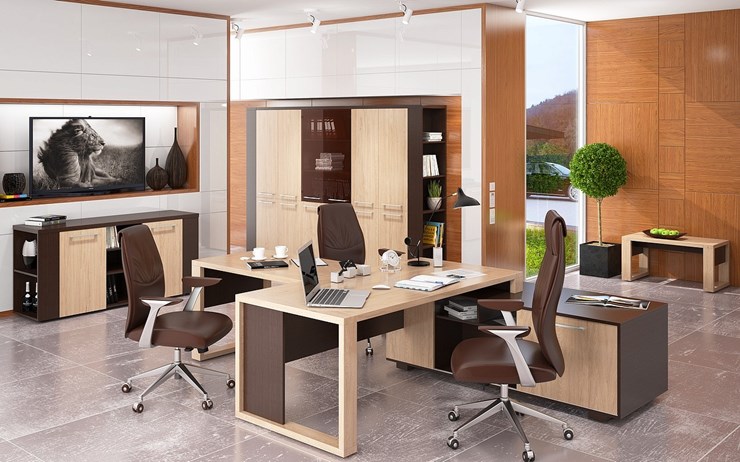 Кабинет руководителя ALTO с высоким шкафом для одежды, низким для документов и журнальным столиком в Кемерово - изображение 5